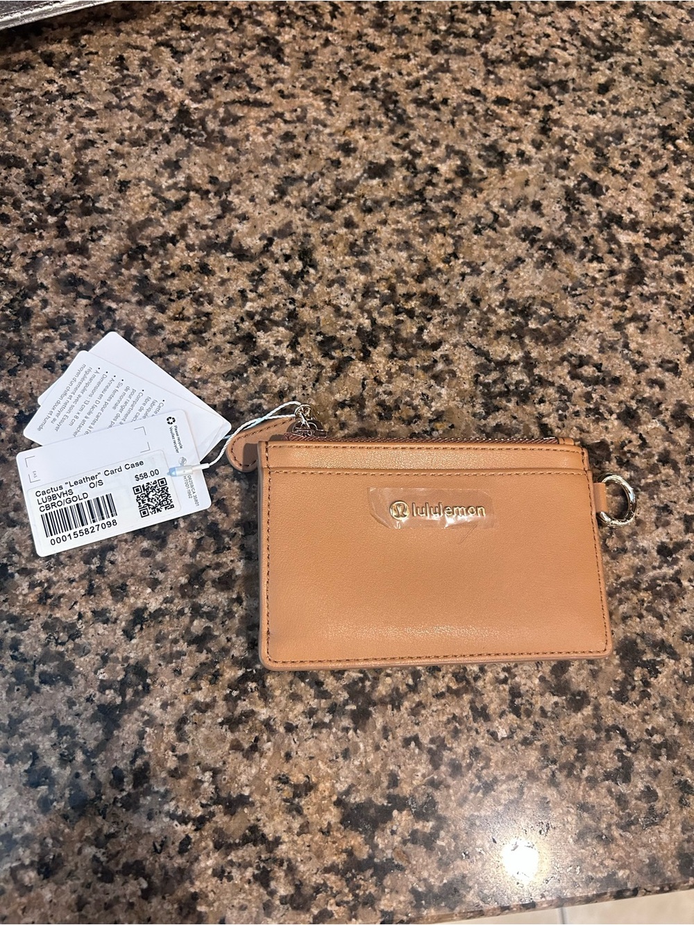 Lululemon Tan Leather Card Case NWT